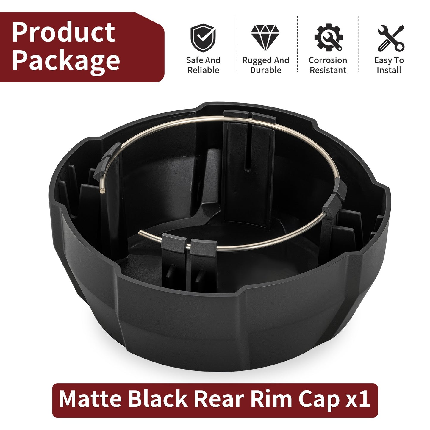 Rear Matte Black Rim Cap for Polaris Ranger SP 570 (2022–2025)