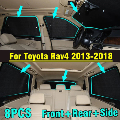 Sunshade 8x Front Window Privacy for Toyota RAV4 (2013–2018)
