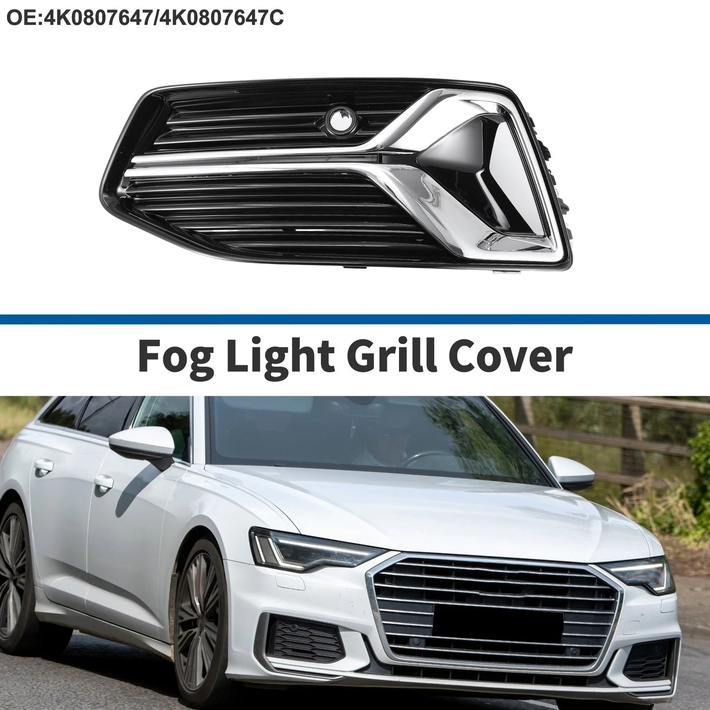 1 Pc Fog Light Grill for Audi A6 (2019–2023) No. 4K0807647