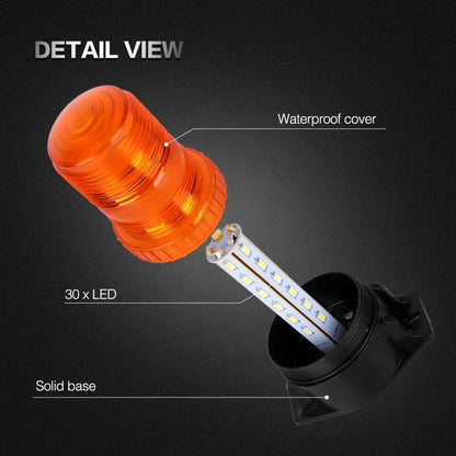 12-30V Amber LED Flashing Beacon Strobe Emergency Light for Car