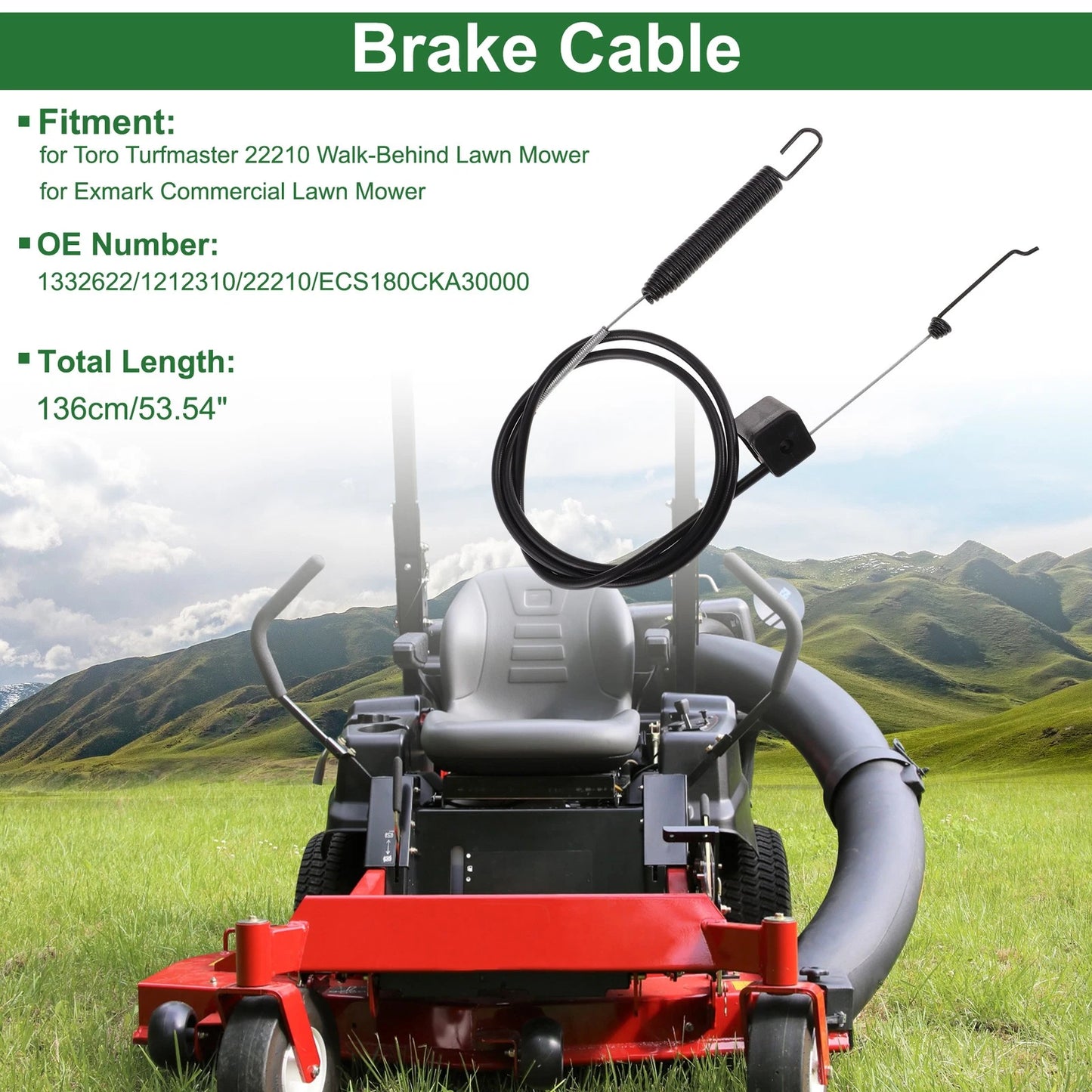 Brake Cable for Toro Turfmaster 22210 (54") (1332622)