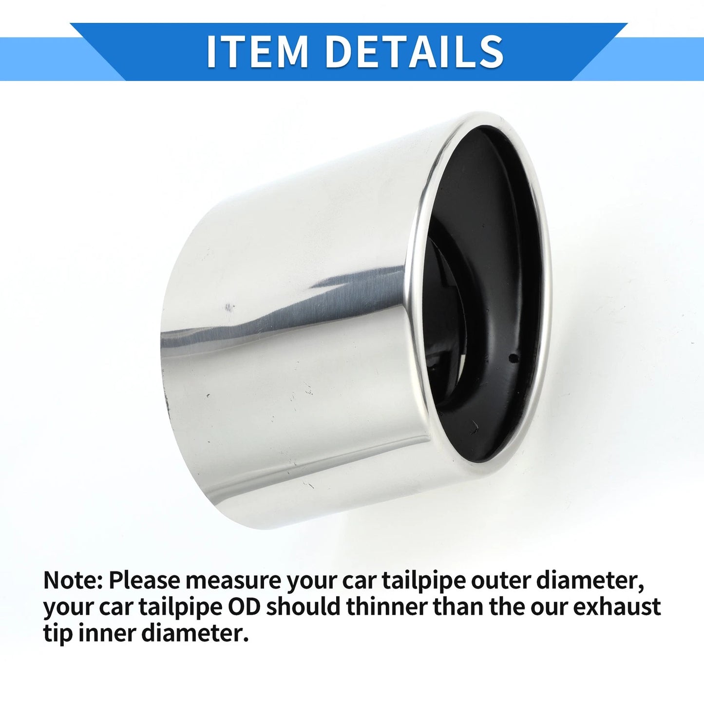 1 Pc Slant Cut Exhaust Tip 4.7" Inlet for Honda Accord (2008-2012)