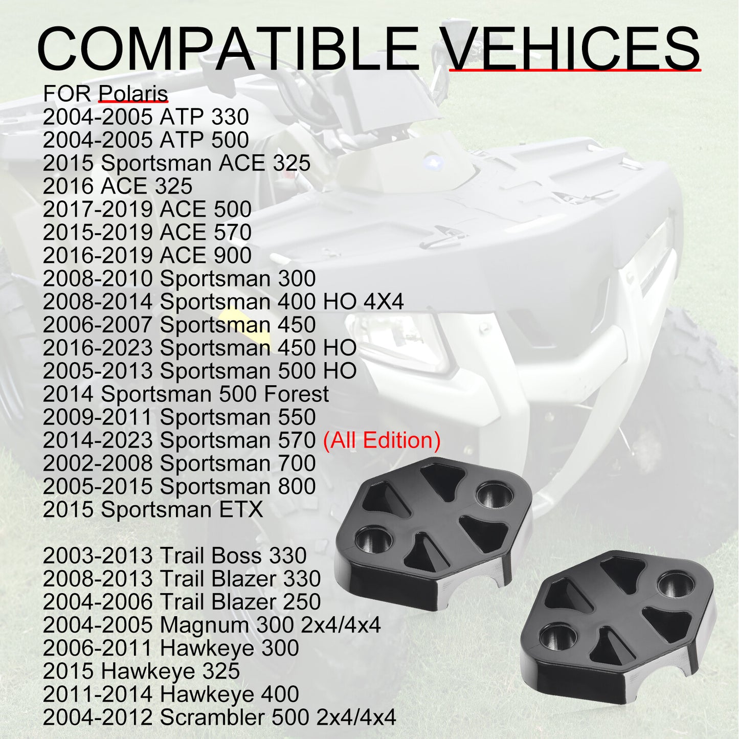 Shifter Bracket Pair for Polaris Sportsman 300 400 450 500 550 570 700 (1996–2023)