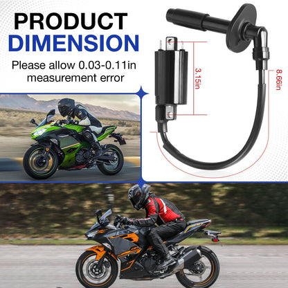 2X Ignition Coil & Spark Plug Cap for Kawasaki Ninja 250R (1988–2007)