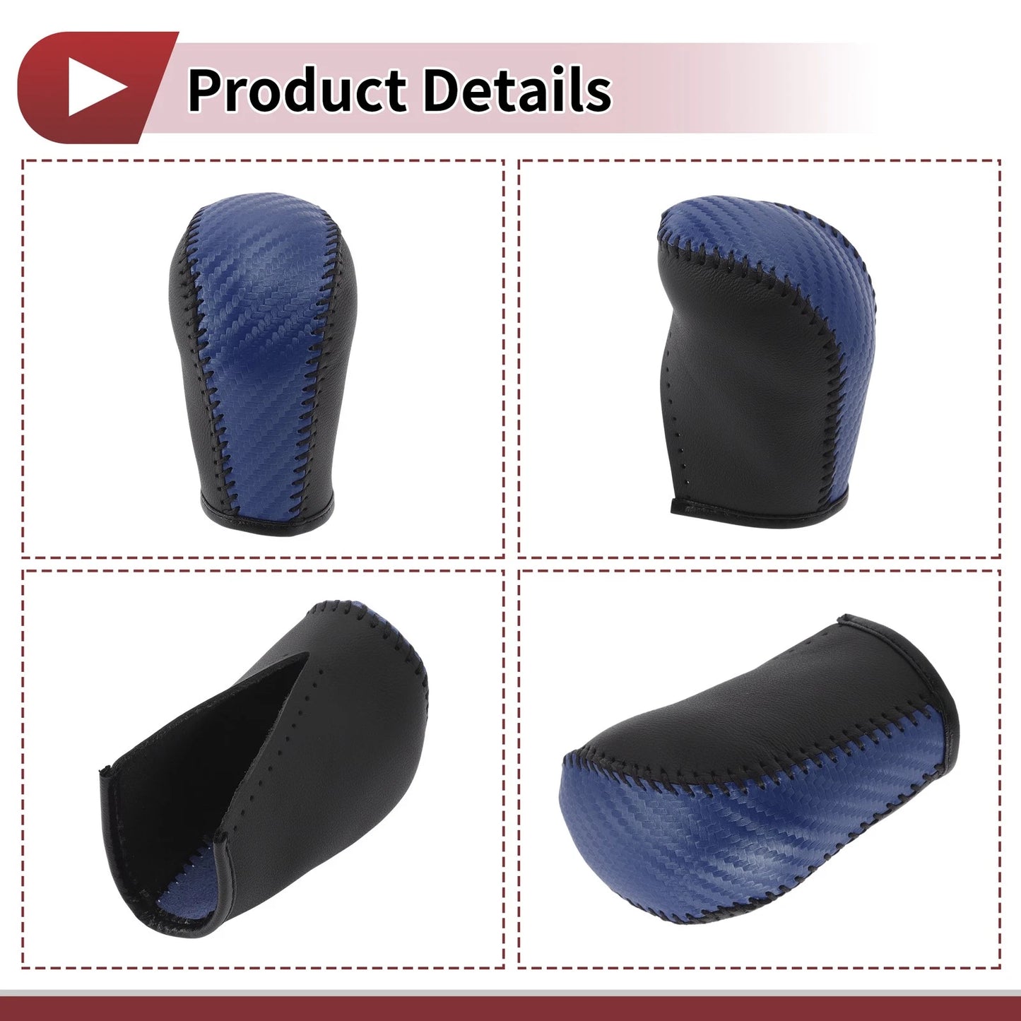 1Pc Gear Shift Knob Cover for Subaru Forester (2006–2012) Blue Faux Leather