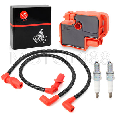 Ignition Coil and Spark Plug Set for Polaris Ranger 700 800 (2005–2010)