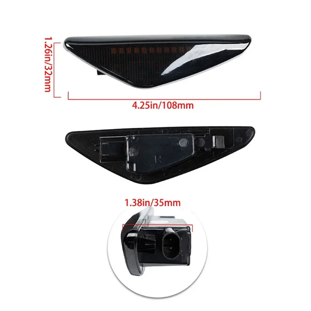 Smoked LED Fender Side Marker Lights for BMW X3 X5 X6 (2004-2023)
