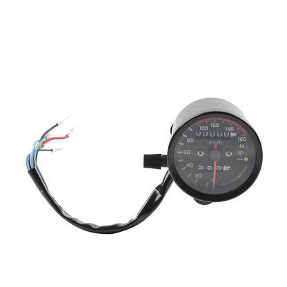 Mini Speedometer Odometer Gauge w/ Indicator Light for Motorcycle Universal (12V)