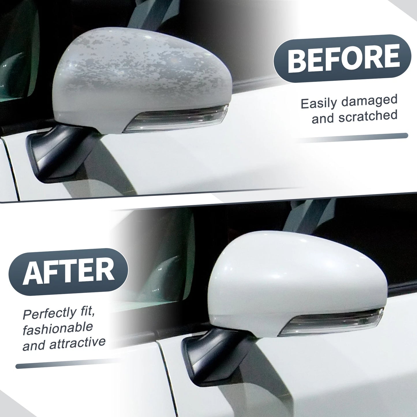 Left Side Rearview Mirror Cover Cap White for Toyota Prius (2010–2012)