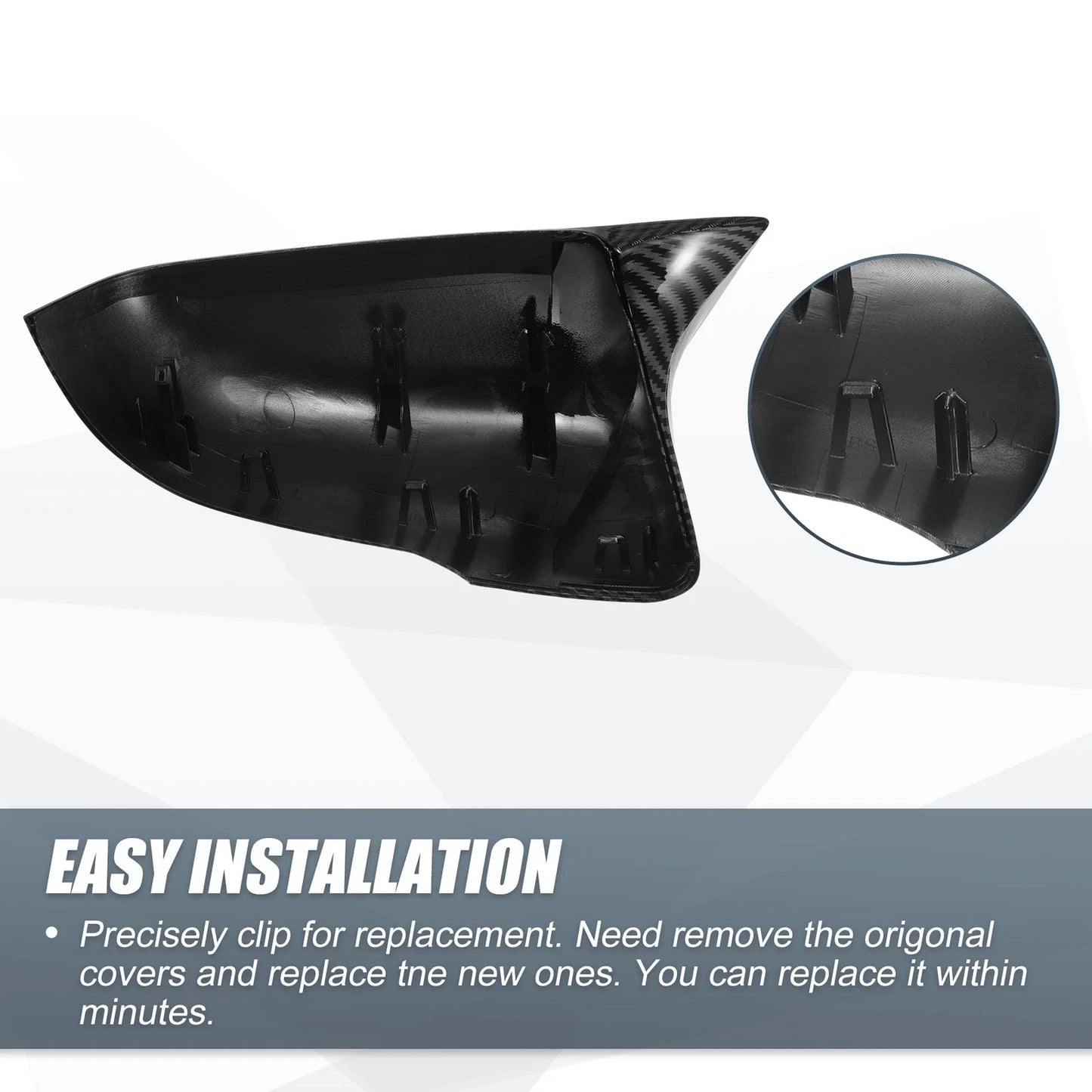 Pair Rearview Mirror Cover Cap Carbon Fiber for BMW X1 F48 F49 X2 F39