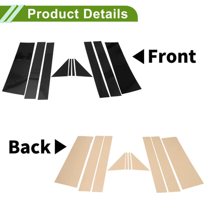 10X Door Pillar Window Trim for Dodge Grand Caravan (2008–2016) Black