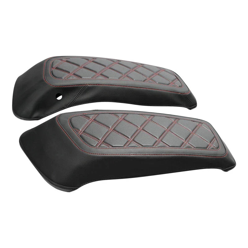Red Stitching Saddlebag Lid Covers for Harley Electra Street Glide (2014-2023)