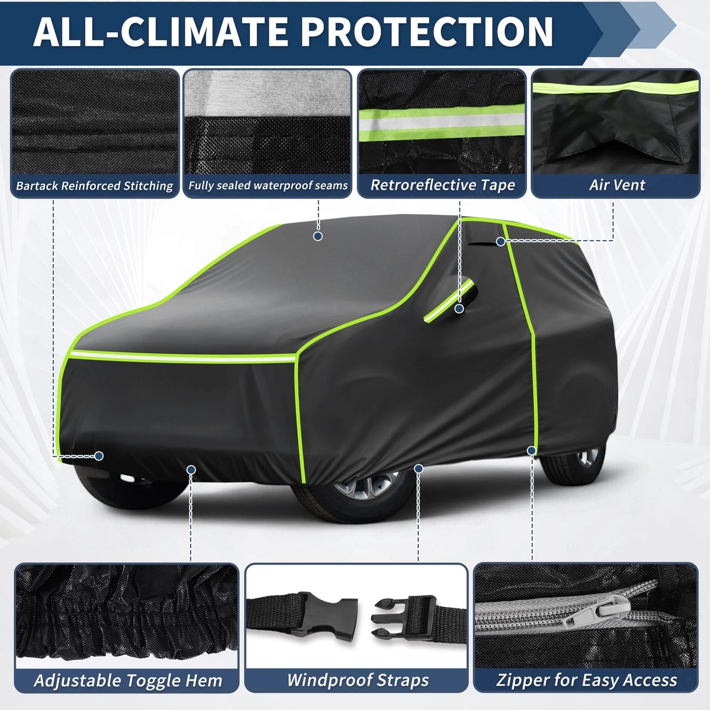 Waterproof Car Cover for Jeep Grand Cherokee (2002–2023) Black