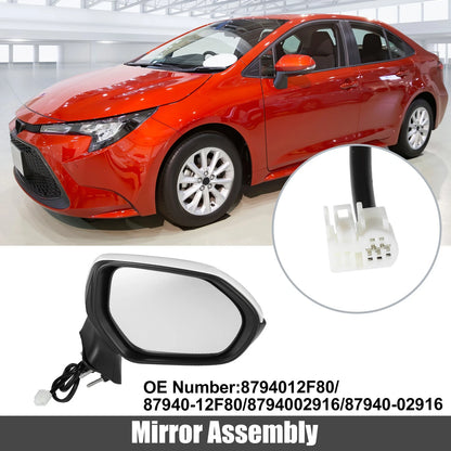 3 Pin Right Side Exterior Door Mirror Assembly for Toyota Corolla (2020–2022)