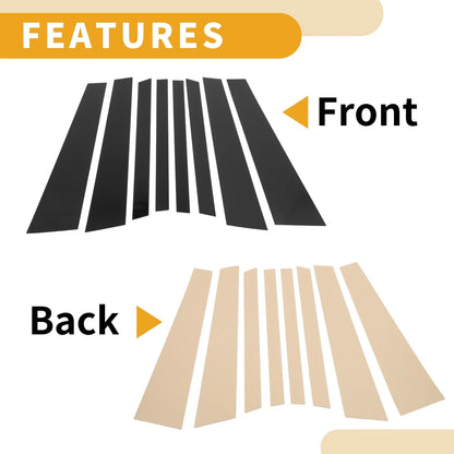 8 Pcs Car Pillar Window Trim Covers for BMW X5 (2014-2018) Black