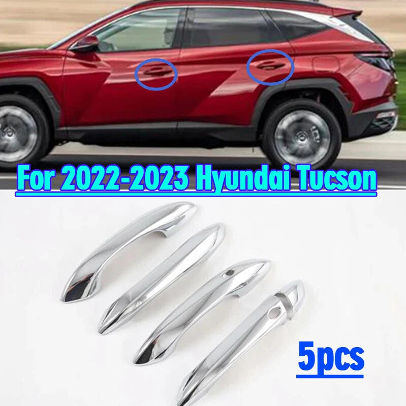 Door handle cover trim / 5pcs / Accessories for Hyundai Tucson (2022–2023)
