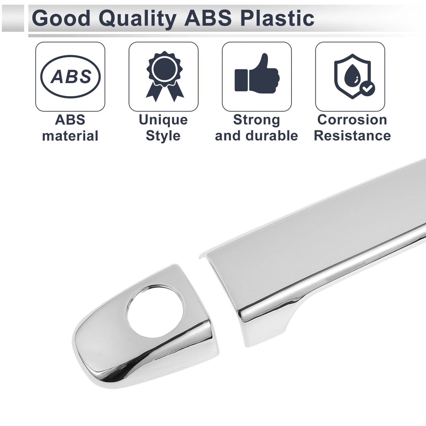 Door Handle Cover Trim for Toyota Prius (2010–2015) Silver Tone