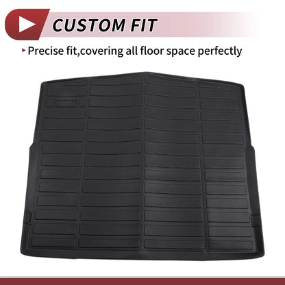 Cargo Liner Rear Trunk Mat for BMW X1 F48 (2016–2022) Long Grid Pattern Black TPE