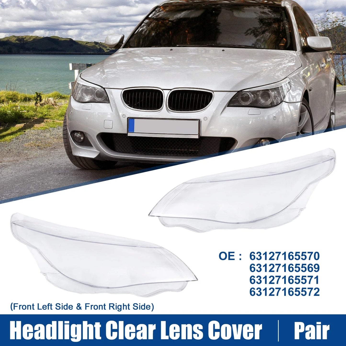 Headlight Clear Lens Cover for BMW 5-Series E60 (2004-2007)