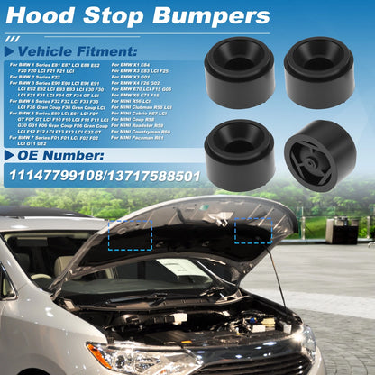 Set of 4 Hood Bump Stop Rubber Bumper Cushions for BMW 1 Series (E81 E87) 11147799108
