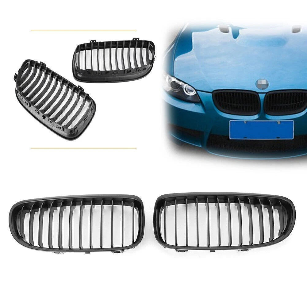 2X Black Front Grille for BMW E90 E91 LCI (2007–2013)