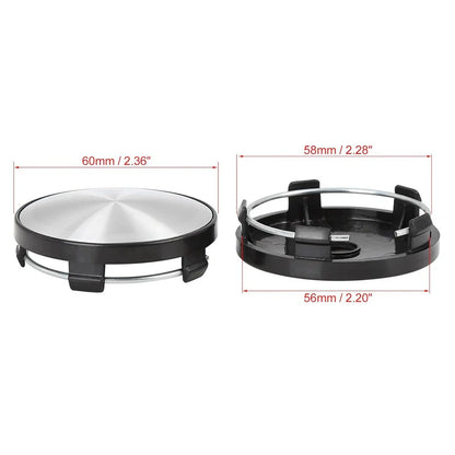 4 Pcs 60mm Universal Car Wheel Center Hub Caps Cover