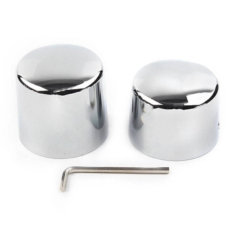 CNC Chrome Rear Axle Nut Cover Cap for Harley Softail Deuce FXSTD (2000–2007)