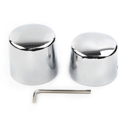 CNC Chrome Rear Axle Nut Cover Cap for Harley Softail Deuce FXSTD (2000–2007)