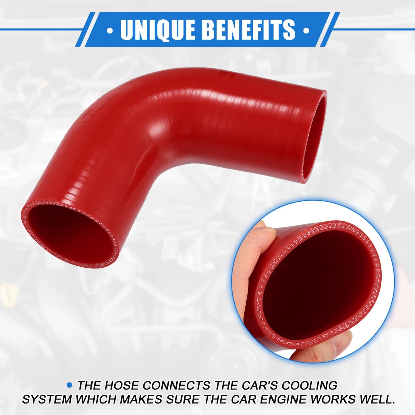 90 Degree Elbow Coupler Silicone Hose for Car Turbo Intake (60mm)