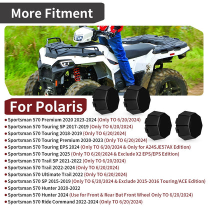 Set of 4 Matte Black Hub Cap Covers for Polaris Sportsman 570 (2015–2025)