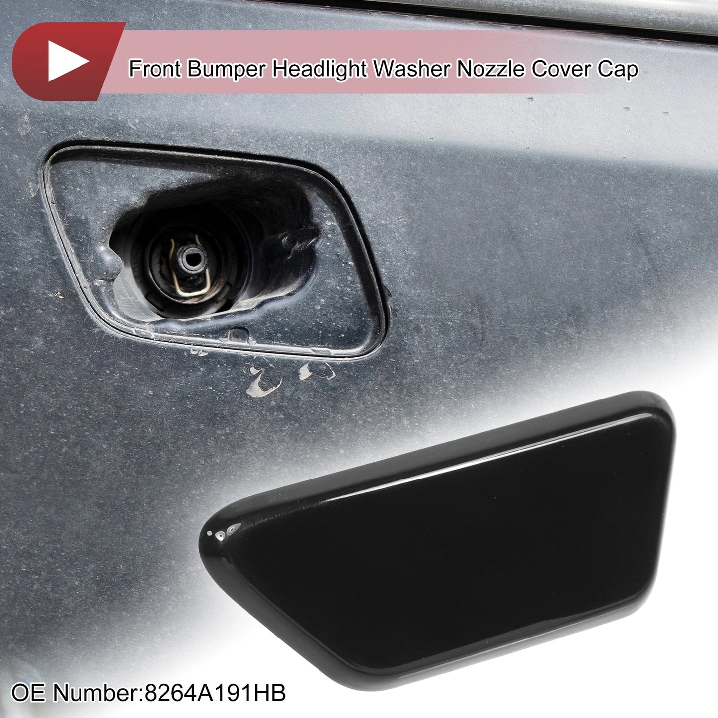 Front Left Washer Nozzle Cover Cap for Mitsubishi Outlander XL (2013–2015) Black