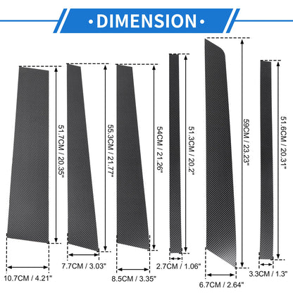 12 Pcs Door Pillar Window Trim for Land Rover Range  Carbon Fiber