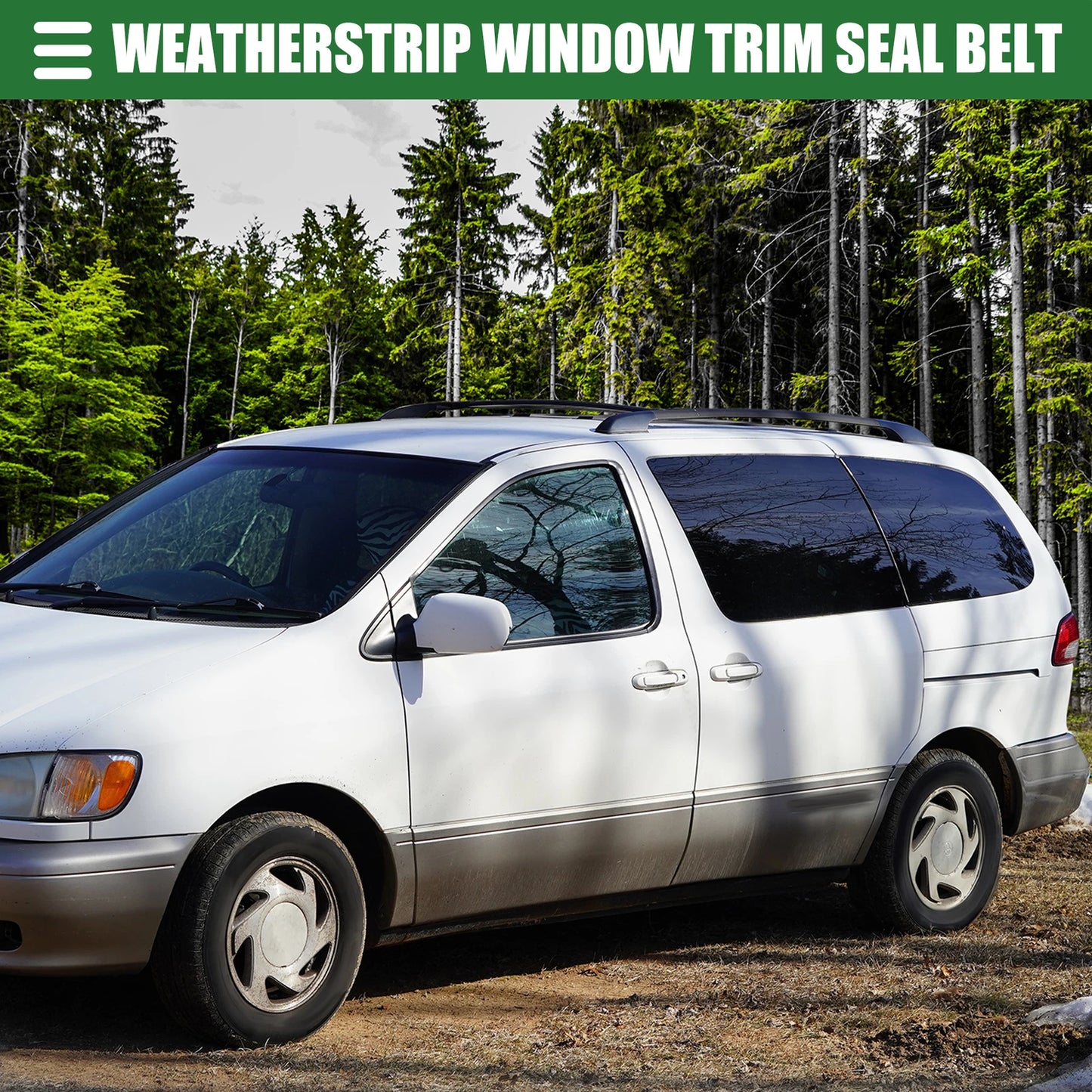 Rear Left Door Window Belt Weatherstrip for Toyota Sienna (2004–2010) Black