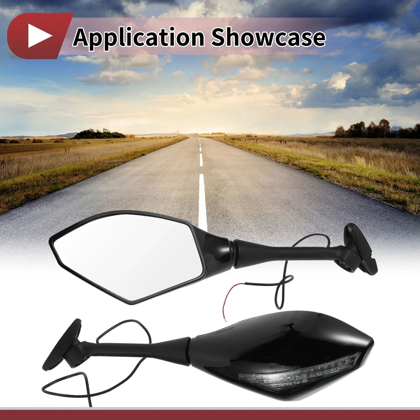 Set of 2 Motorcycle Rear View Mirrors for Honda CBR600RR (2003-2014)