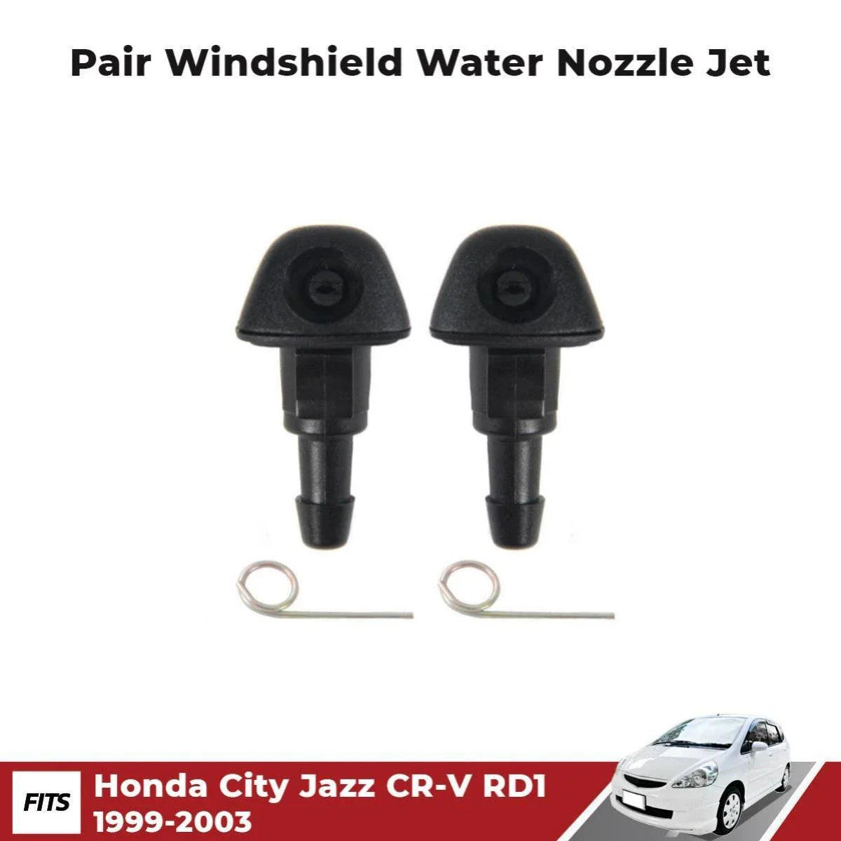 Windshield Water Nozzle Jet Stream Pair Fit Honda FIT Jazz Hatchback 2004-08 D06