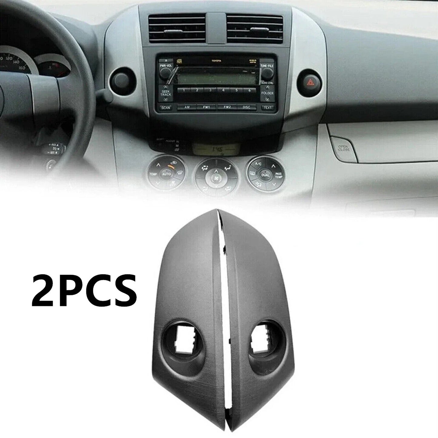 Finish Panel Trim / 2 x / Center Console Cluster for Toyota Rav4 (2006–2012)