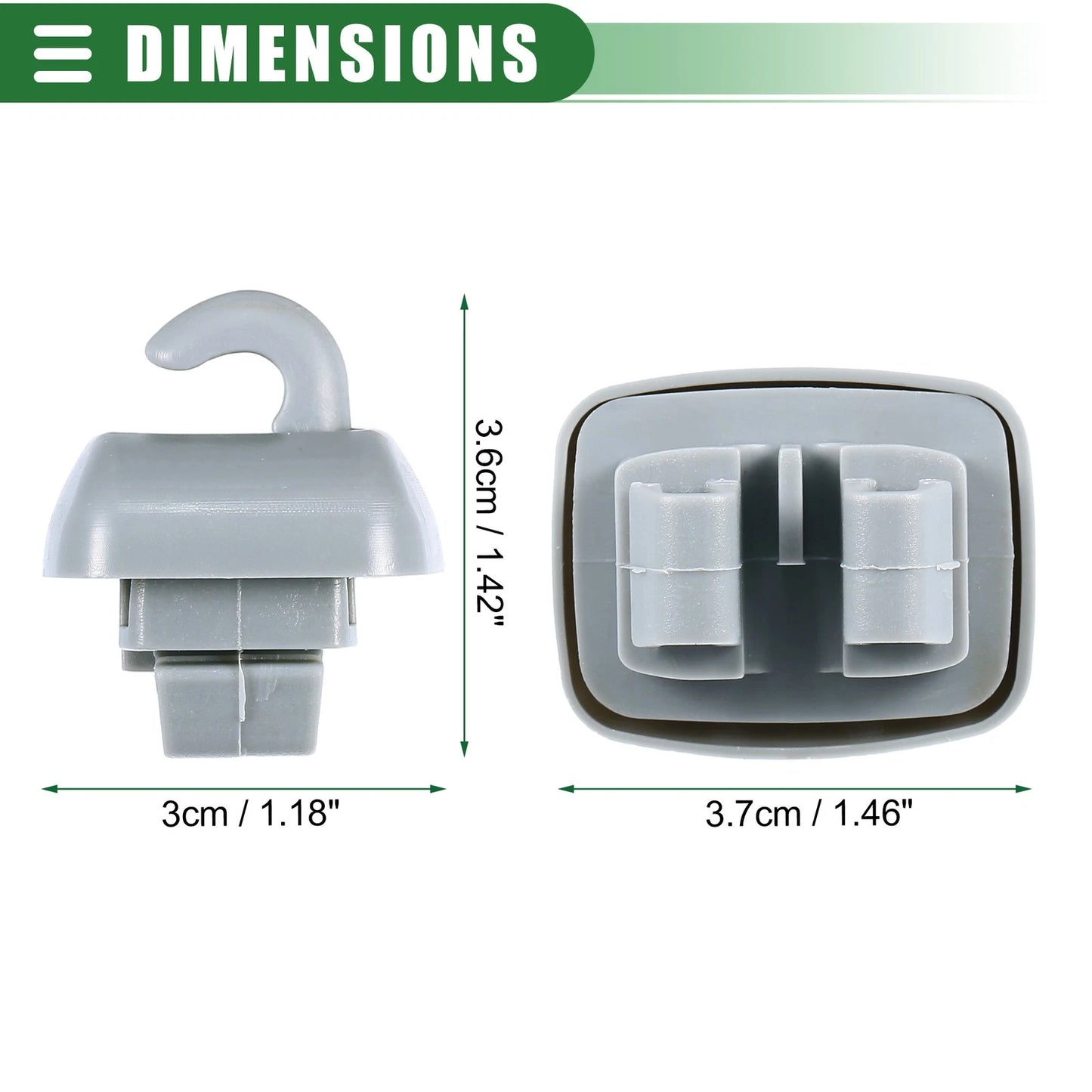 2X Sun Visor Holder Clip for Audi A6 Quattro (1998–2005) No. 4B0857562 Gray