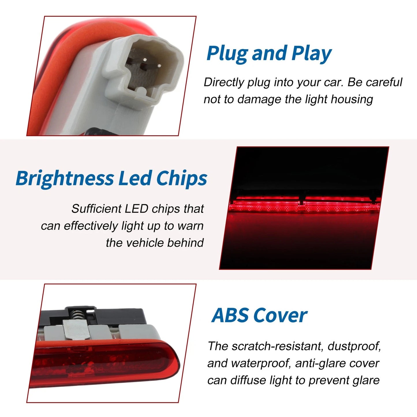 Red LED Third Brake Light for Audi A3/S3/RS3 (2003–2013) No. 8P3945097