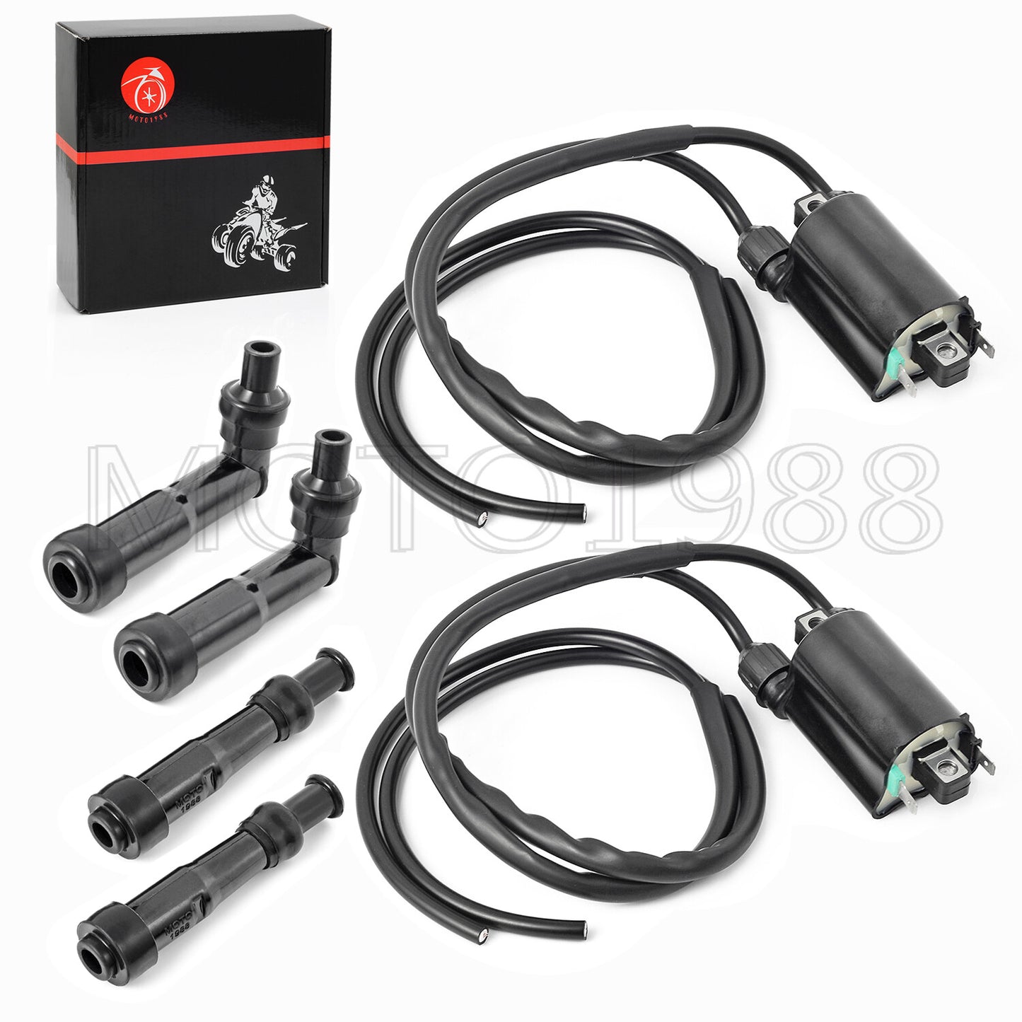 2 Sets Ignition Coil & Spark Plug Cap for Honda CB750 Nighthawk (1991–2003)