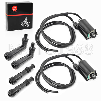 2 Sets Ignition Coil & Spark Plug Cap for Honda CB750 Nighthawk (1991–2003)