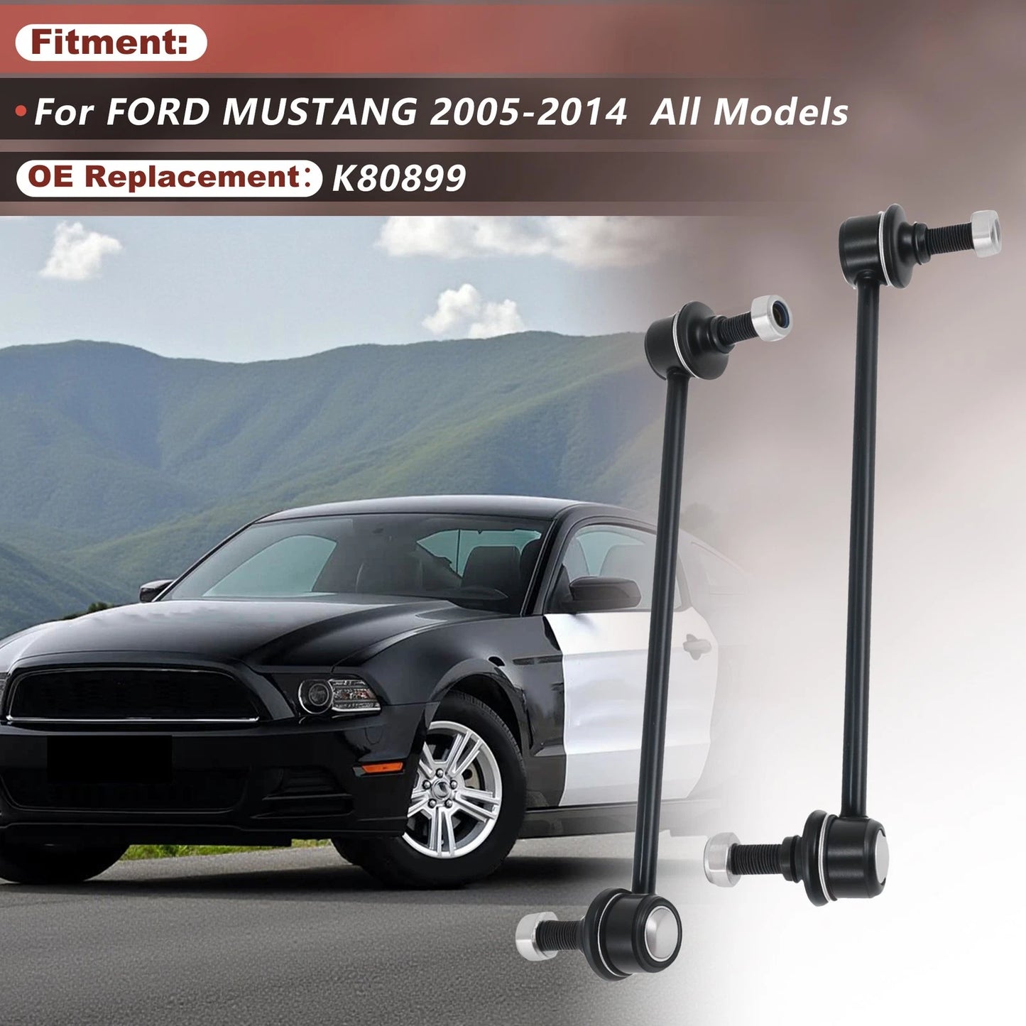2 Pcs K80899 Front Stabilizer Sway Bar End Links for Ford Mustang (2005–2014)