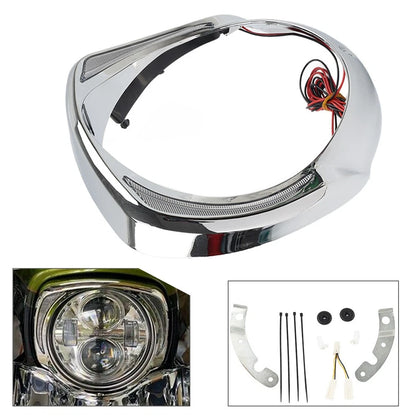 LED Headlight Bezel Trim Ring for Harley Touring Electra Glide CVO (2014–2023)
