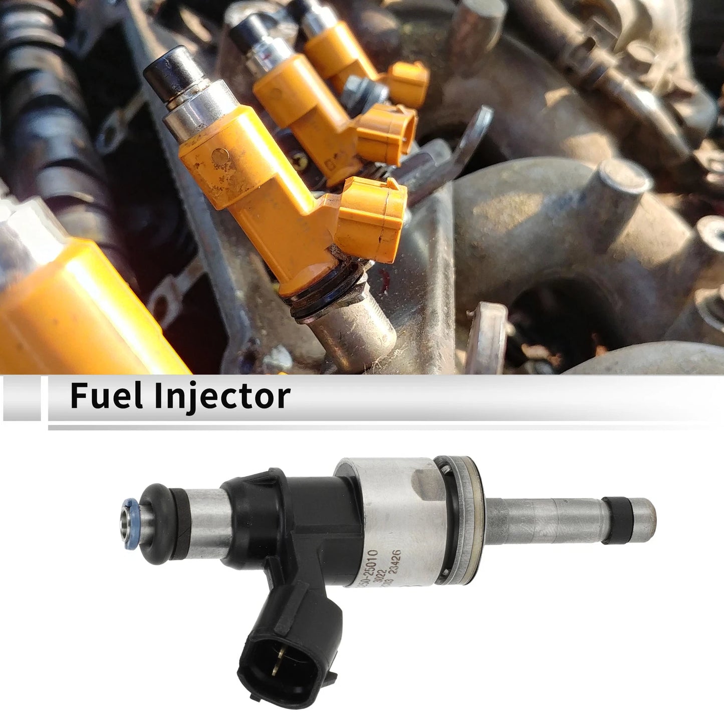 Fuel Injector for Toyota RAV4 2.5 (2019–2023) 1 Pc Black Silver Tone