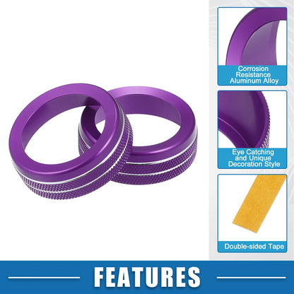 Set of 3 AC Radio Switch Knob Cover Decals for Dodge Durango (2014–2020) Purple