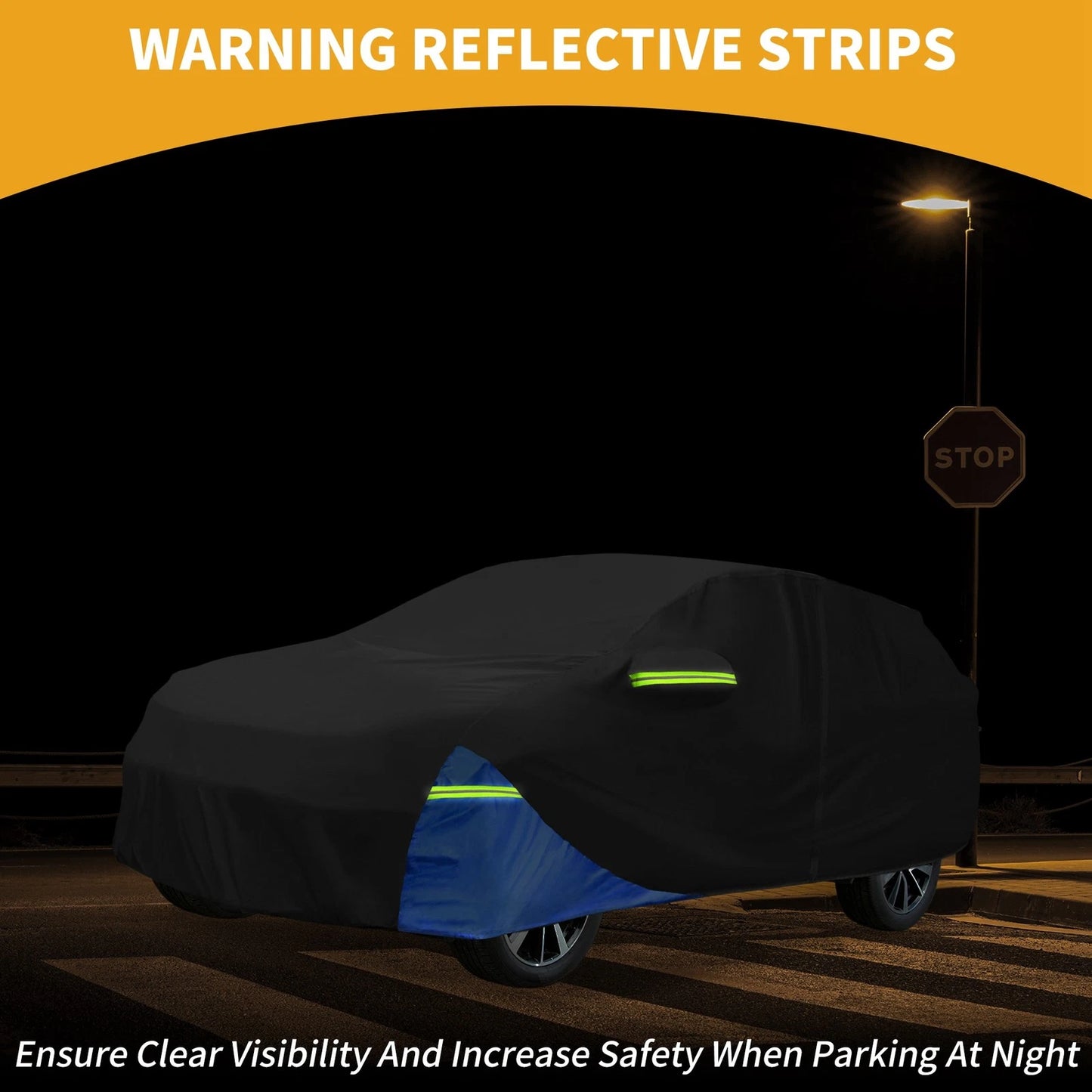 Waterproof Car Cover for Honda CR-V (210D Oxford Cloth, Black/Blue)