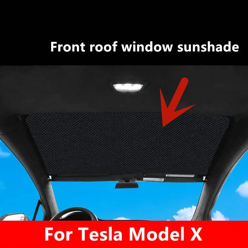 Front Roof Shade Window Sunshade Privacy Sleep Mesh Cover for Tesla Model X