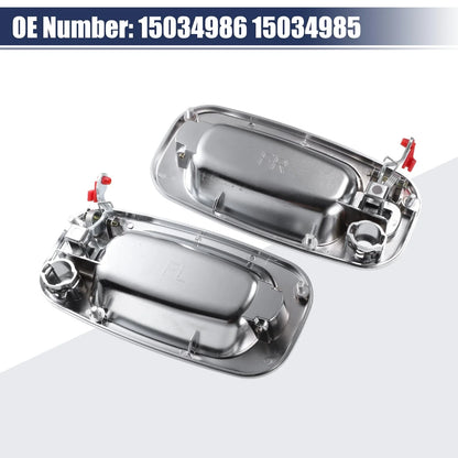 Exterior Door Handle Set for Chevrolet Silver Tone 2 x (Years)