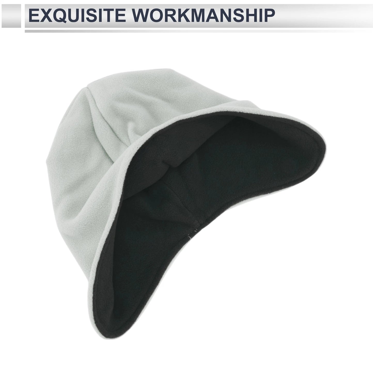 Cycling Hat for Universal Fit (27x30cm) - Polar Fleece, Light Gray