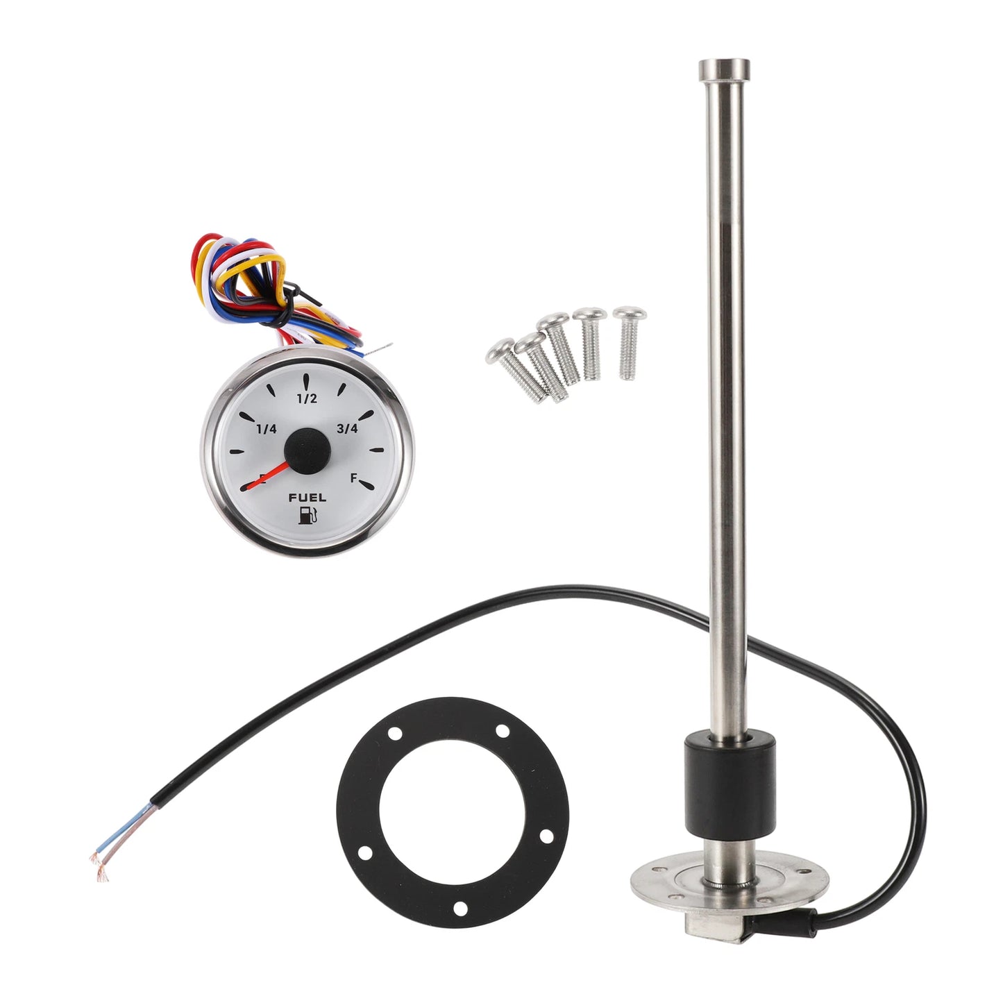 Fuel Sending Unit and Gauge Kit 0-190 Ohm for Boat Car Truck (0-190)