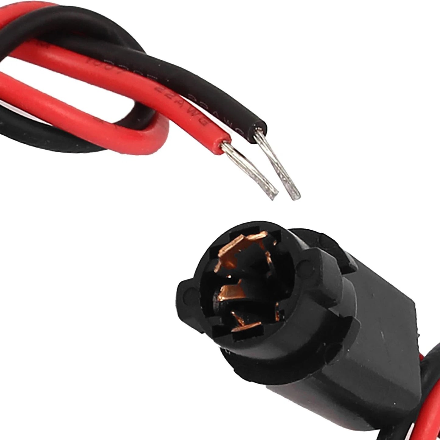 Set of 10 T5 LED Light Bulb Socket Connector Harness for DC 12V Vehicles